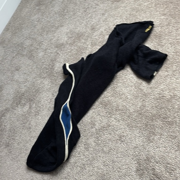 Armani Jeans Navy black contrast Futuristic Linen Mesh long sleeve Sweater XXL - Picture 14 of 15